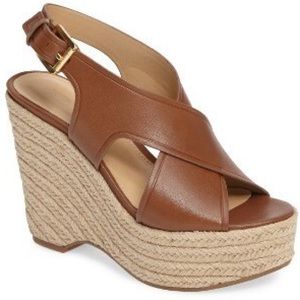 Michael Kors Tan Leather Wedges